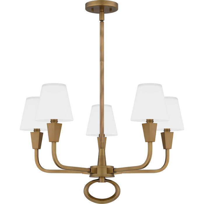 Quoizel MAO5026WS Five Light Chandelier, Weathered Brass