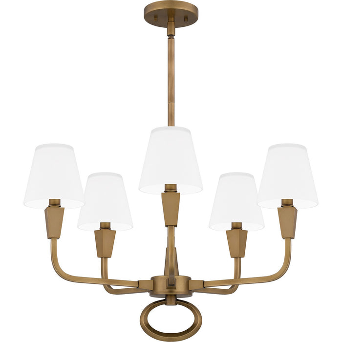 Quoizel MAO5026WS Five Light Chandelier, Weathered Brass