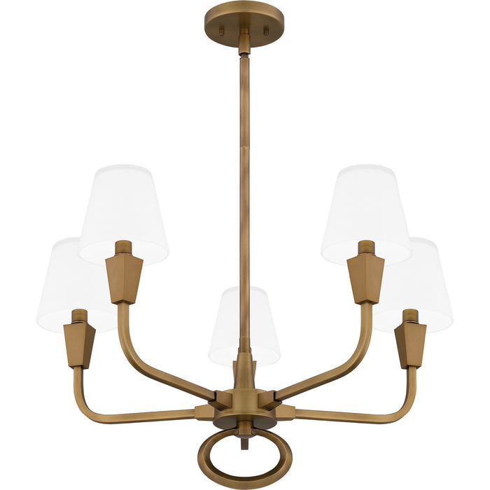 Quoizel MAO5026WS Five Light Chandelier, Weathered Brass