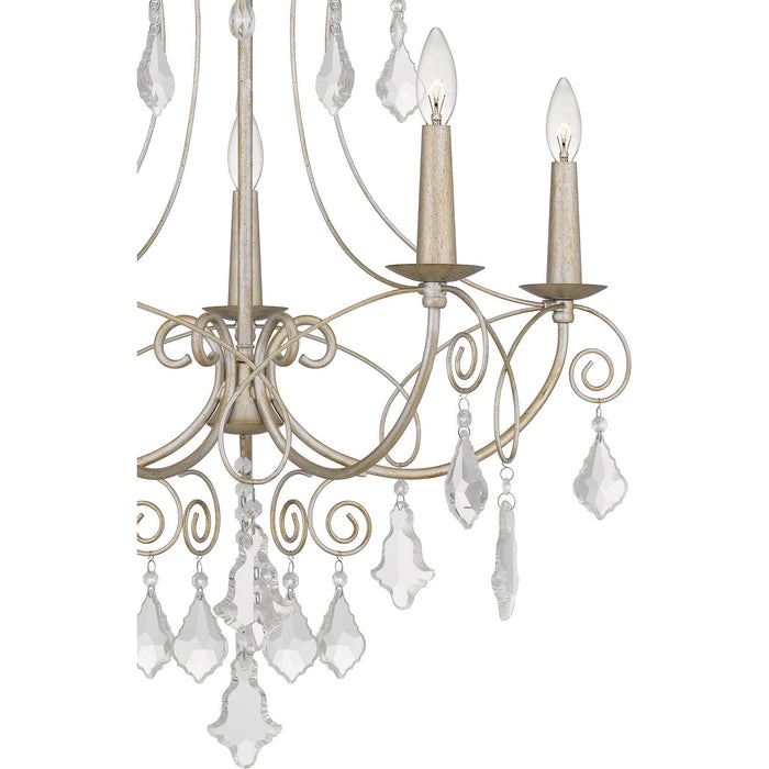 Quoizel MER5028VG Five Light Chandelier, Vintage Gold