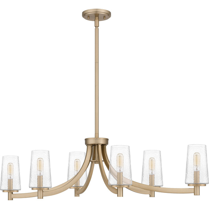 Quoizel MIC638BGD Six Light Linear Chandelier, Bronze Gold