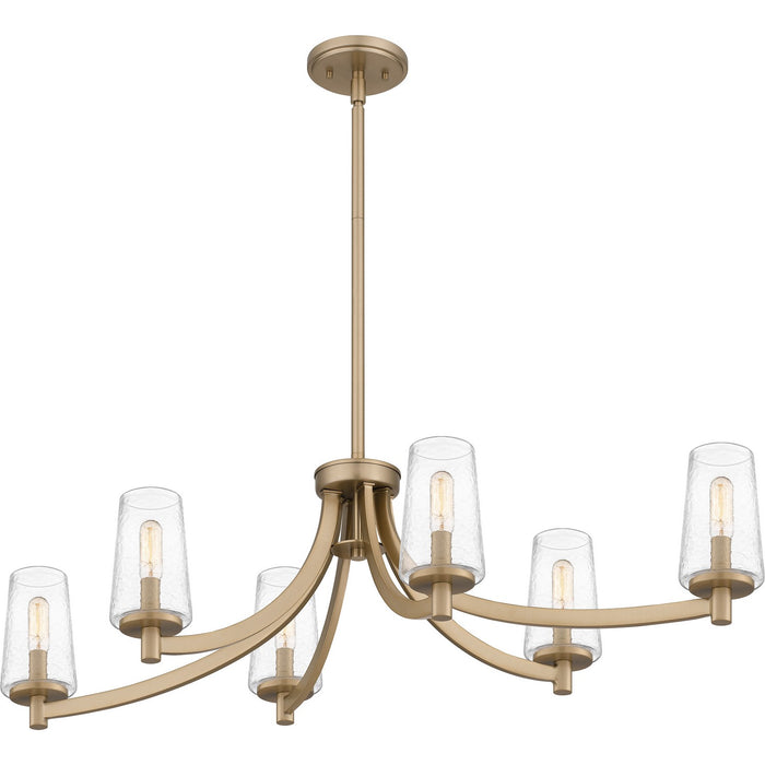 Quoizel MIC638BGD Six Light Linear Chandelier, Bronze Gold