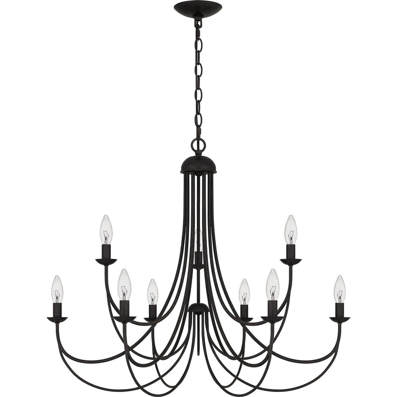 Quoizel MRN5030IB Nine Light Chandelier, Imperial Bronze