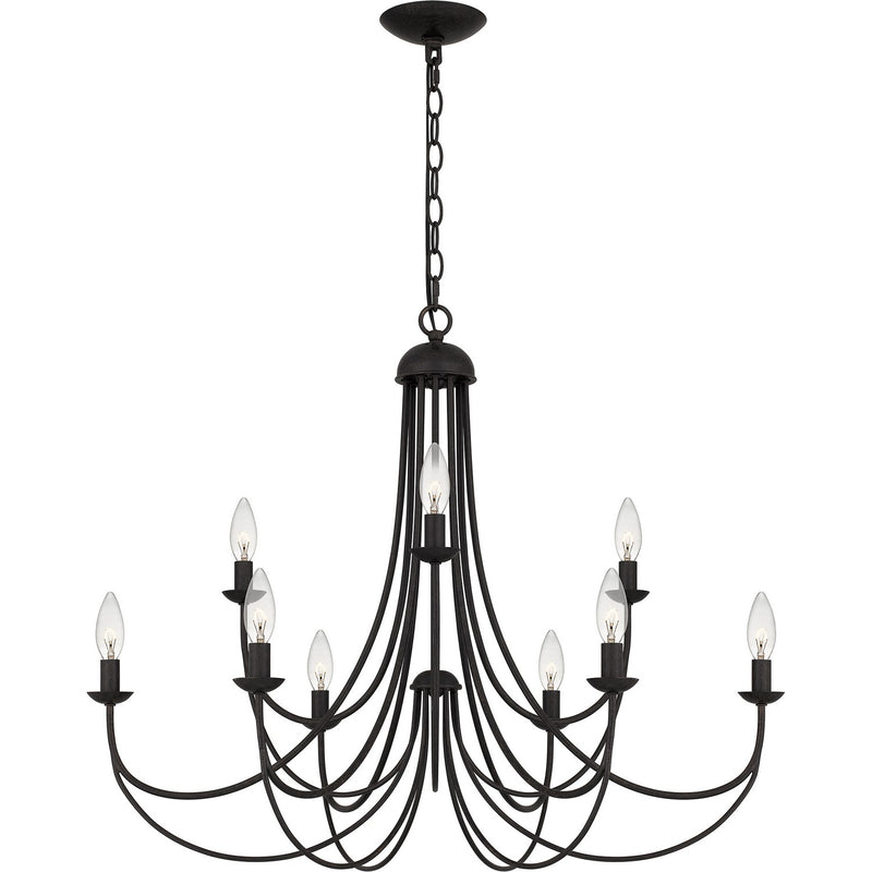 Quoizel MRN5030IB Nine Light Chandelier, Imperial Bronze