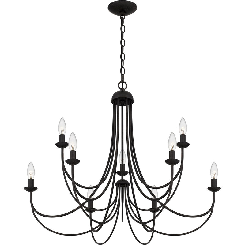 Quoizel MRN5030IB Nine Light Chandelier, Imperial Bronze