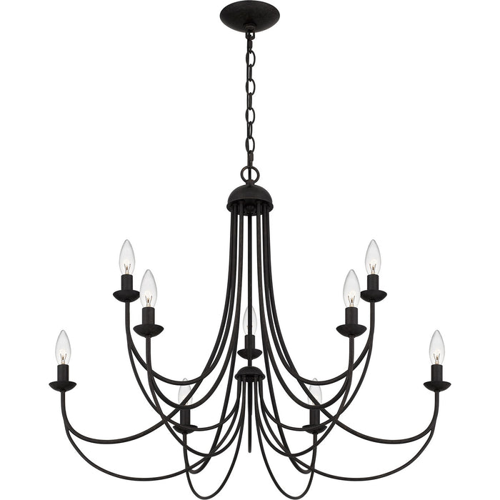 Quoizel MRN5030IB Nine Light Chandelier, Imperial Bronze
