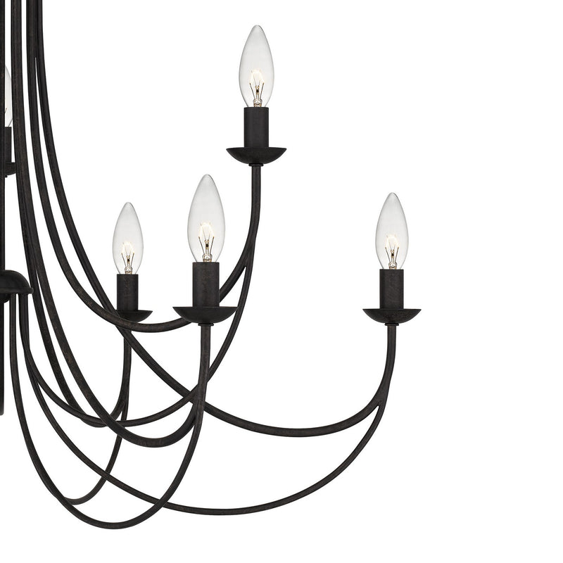 Quoizel MRN5030IB Nine Light Chandelier, Imperial Bronze
