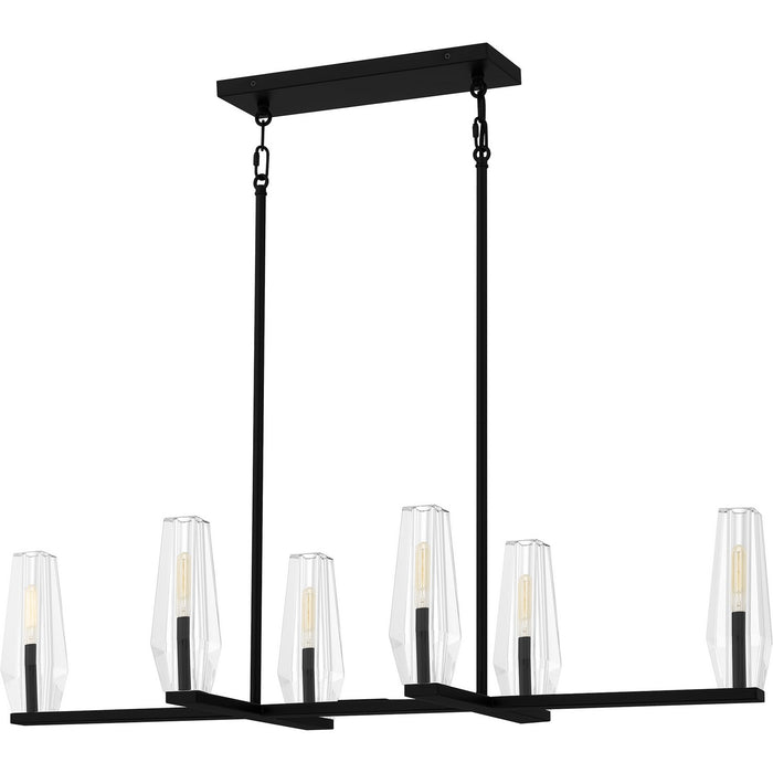 Quoizel MUT640MBK Six Light Linear Chandelier, Matte Black