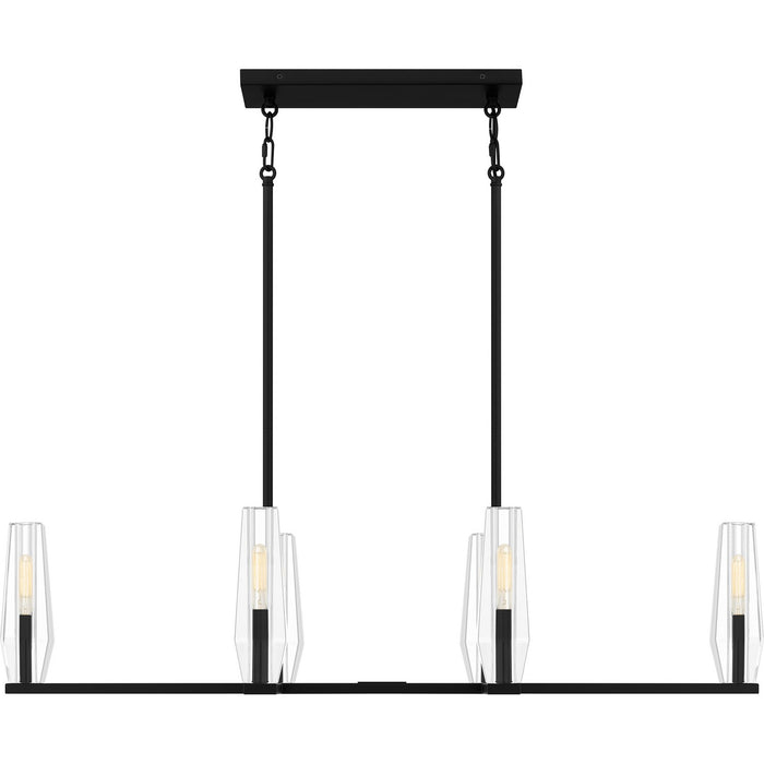 Quoizel MUT640MBK Six Light Linear Chandelier, Matte Black