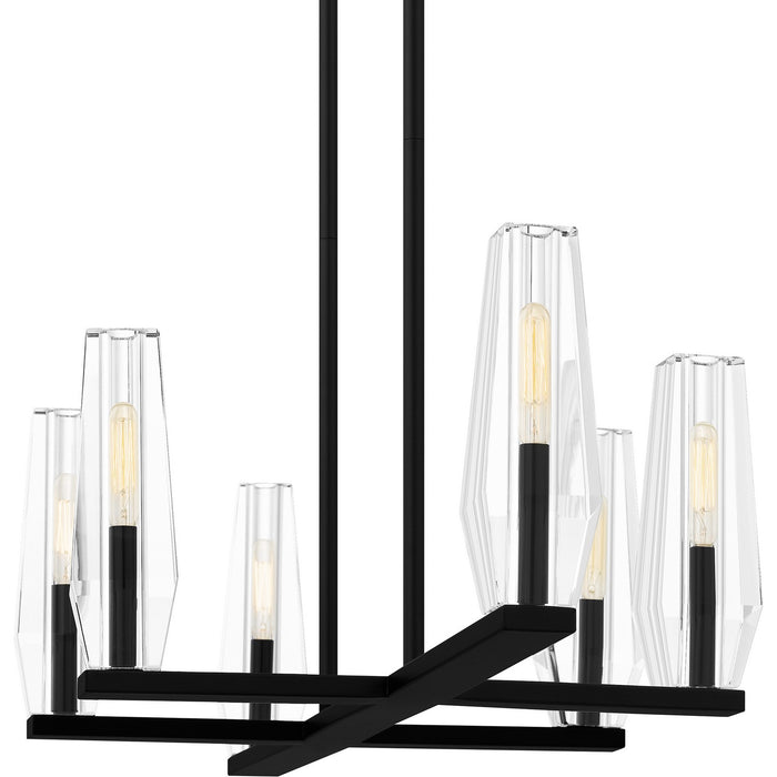 Quoizel MUT640MBK Six Light Linear Chandelier, Matte Black