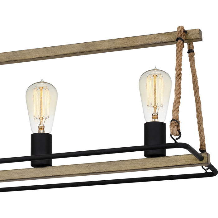 Quoizel OKP542MBK Five Light Linear Chandelier, Matte Black