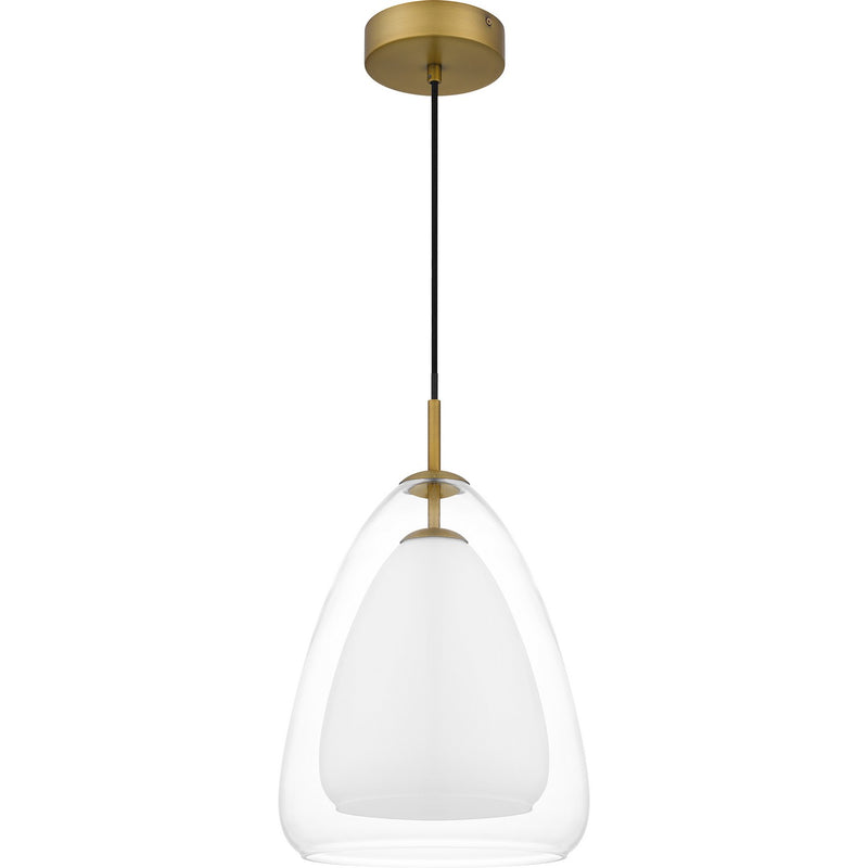 Quoizel PCAER1511AB One Light Pendant, Aged Brass