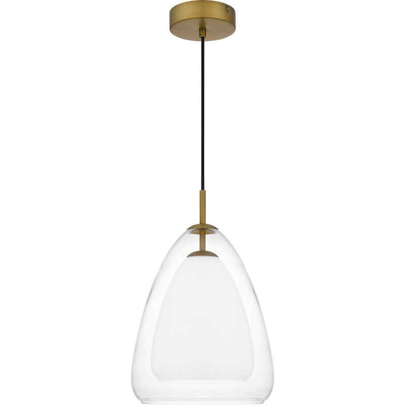 Quoizel PCAER1511AB One Light Pendant, Aged Brass