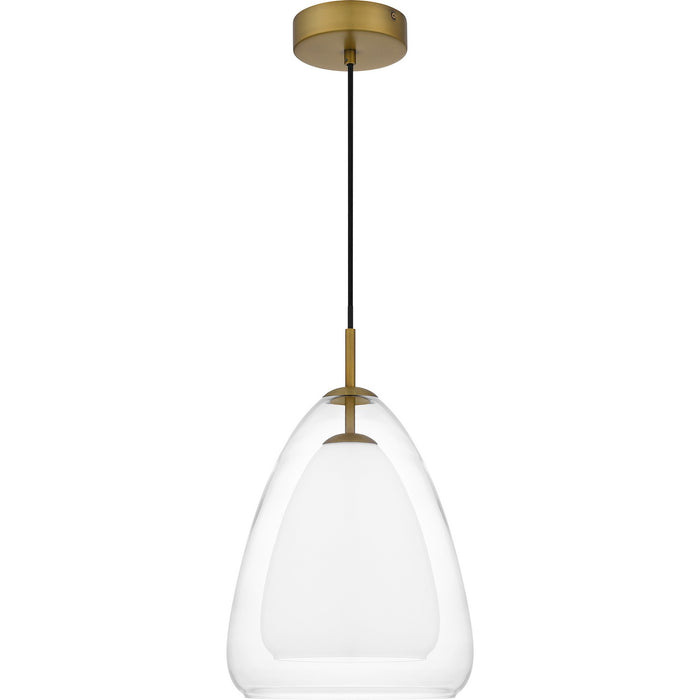 Quoizel PCAER1511AB One Light Pendant, Aged Brass