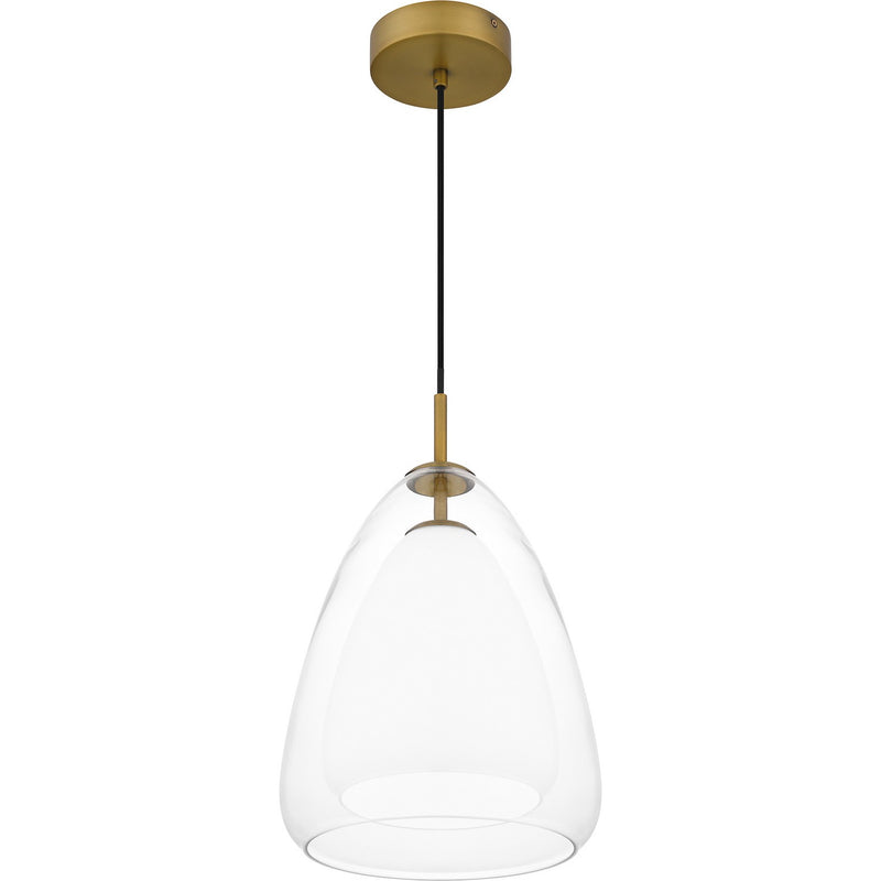 Quoizel PCAER1511AB One Light Pendant, Aged Brass