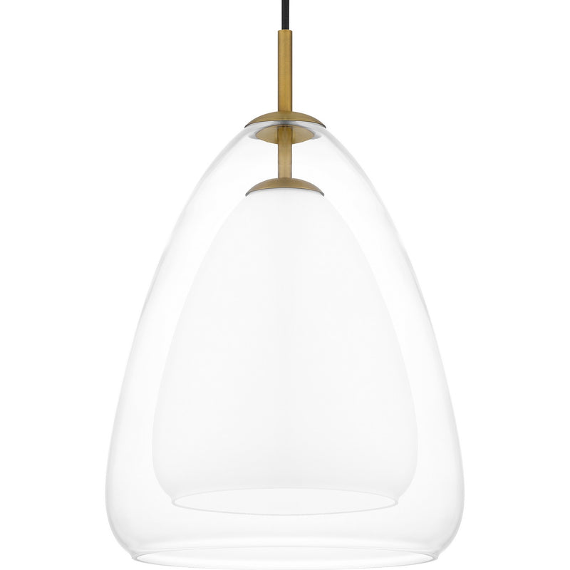 Quoizel PCAER1511AB One Light Pendant, Aged Brass