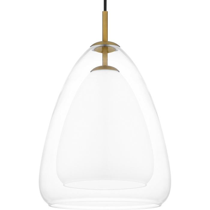 Quoizel PCAER1511AB One Light Pendant, Aged Brass