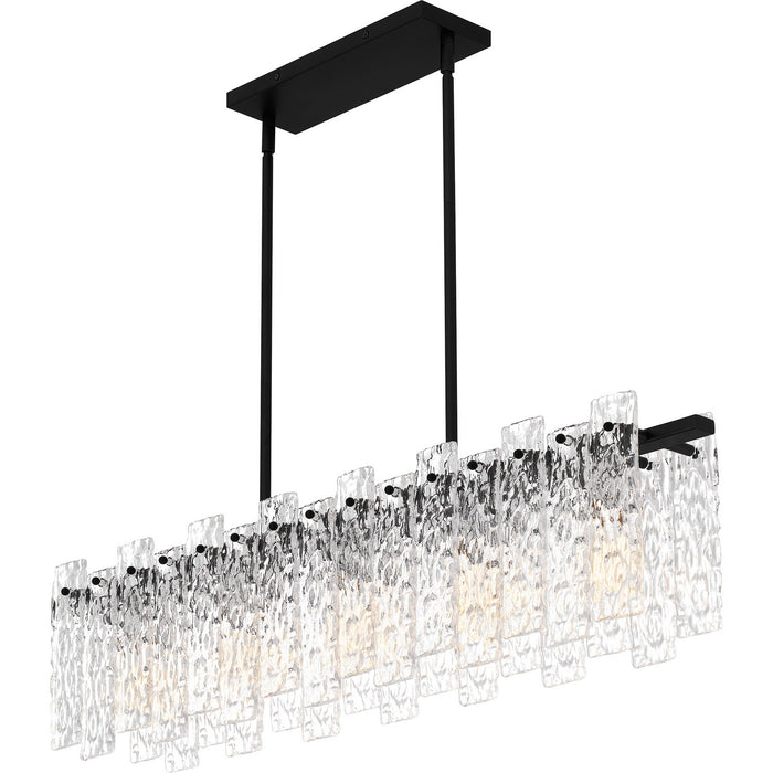 Quoizel PCCAS539MBK Five Light Linear Chandelier, Matte Black
