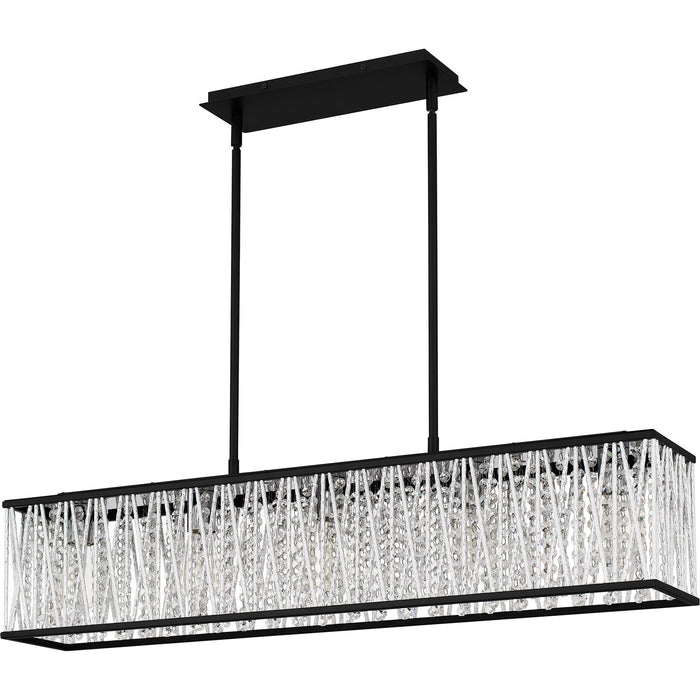 Quoizel PCCET538MBK Five Light Linear Chandelier, Matte Black