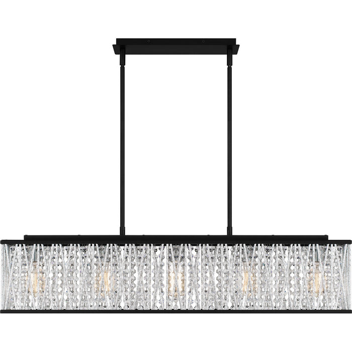 Quoizel PCCET538MBK Five Light Linear Chandelier, Matte Black
