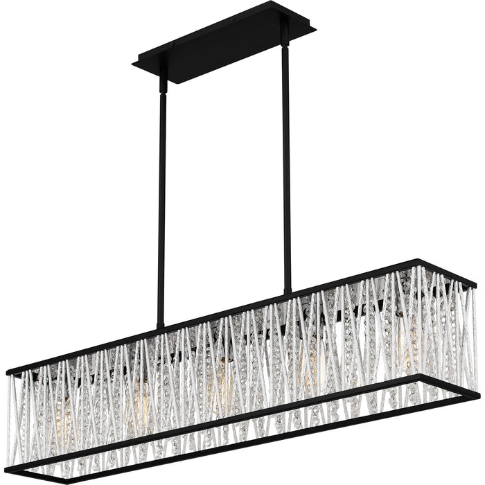 Quoizel PCCET538MBK Five Light Linear Chandelier, Matte Black
