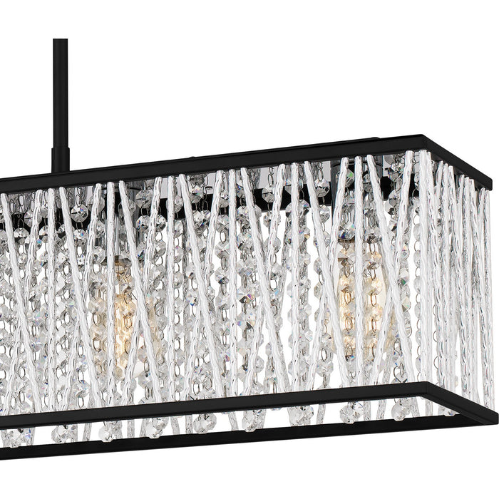 Quoizel PCCET538MBK Five Light Linear Chandelier, Matte Black