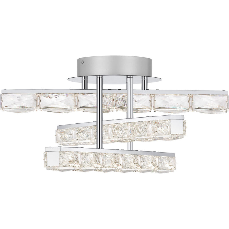 Quoizel PCCME1718C LED Semi Flush Mount, Polished Chrome