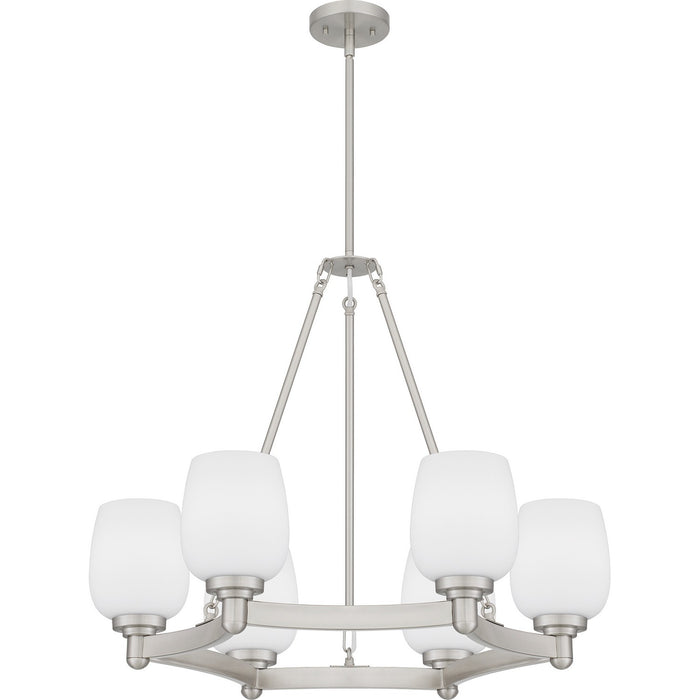Quoizel PNG5028BN Six Light Chandelier, Brushed Nickel