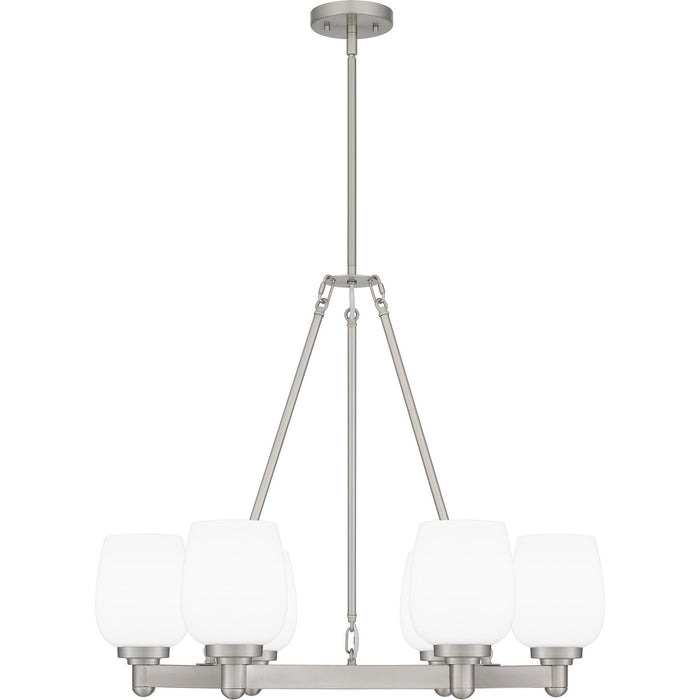 Quoizel PNG5028BN Six Light Chandelier, Brushed Nickel