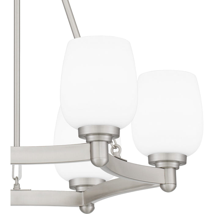 Quoizel PNG5028BN Six Light Chandelier, Brushed Nickel