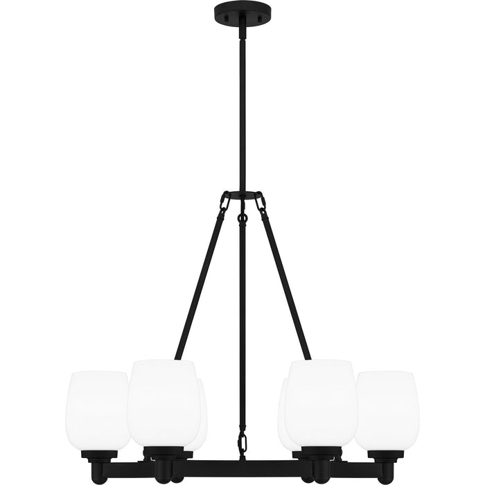 Quoizel PNG5028MBK Six Light Chandelier, Matte Black