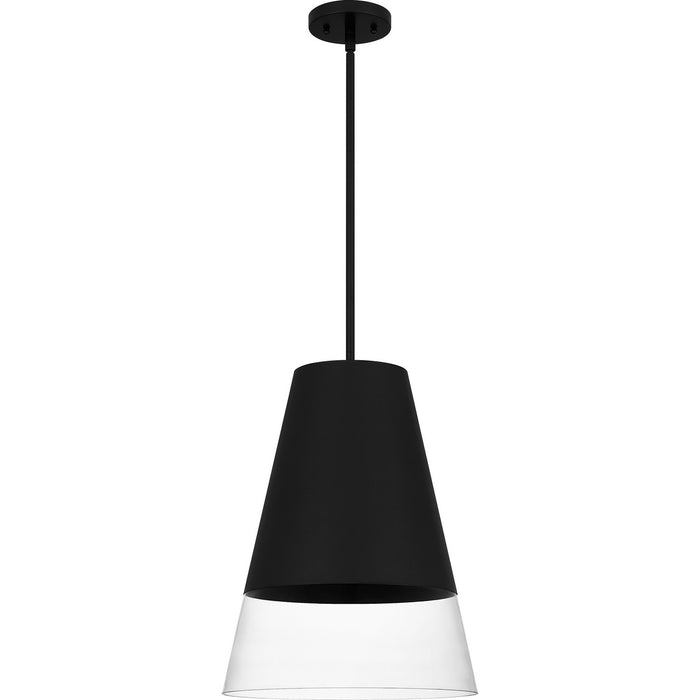 Quoizel PRG1514BBK One Light Pendant, Brushed Black