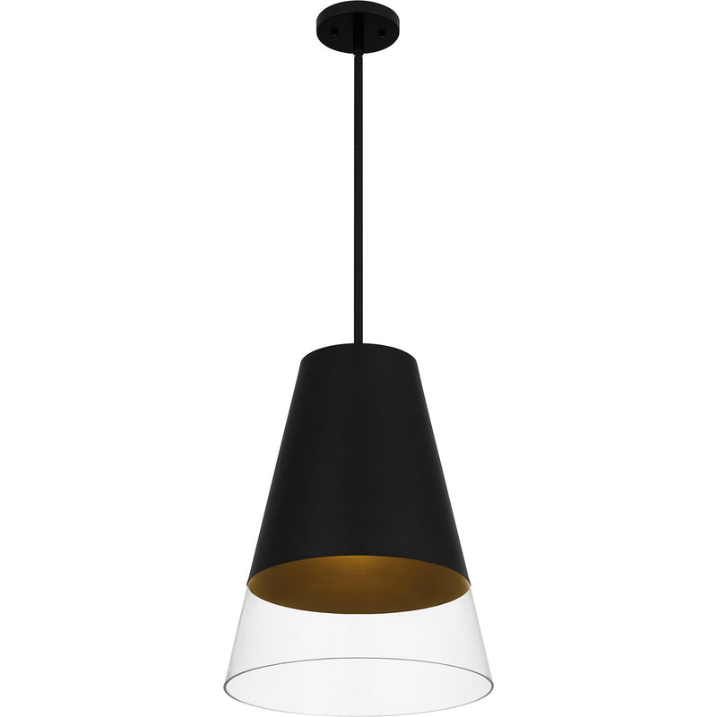 Quoizel PRG1514BBK One Light Pendant, Brushed Black