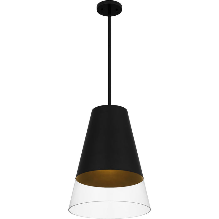 Quoizel PRG1514BBK One Light Pendant, Brushed Black