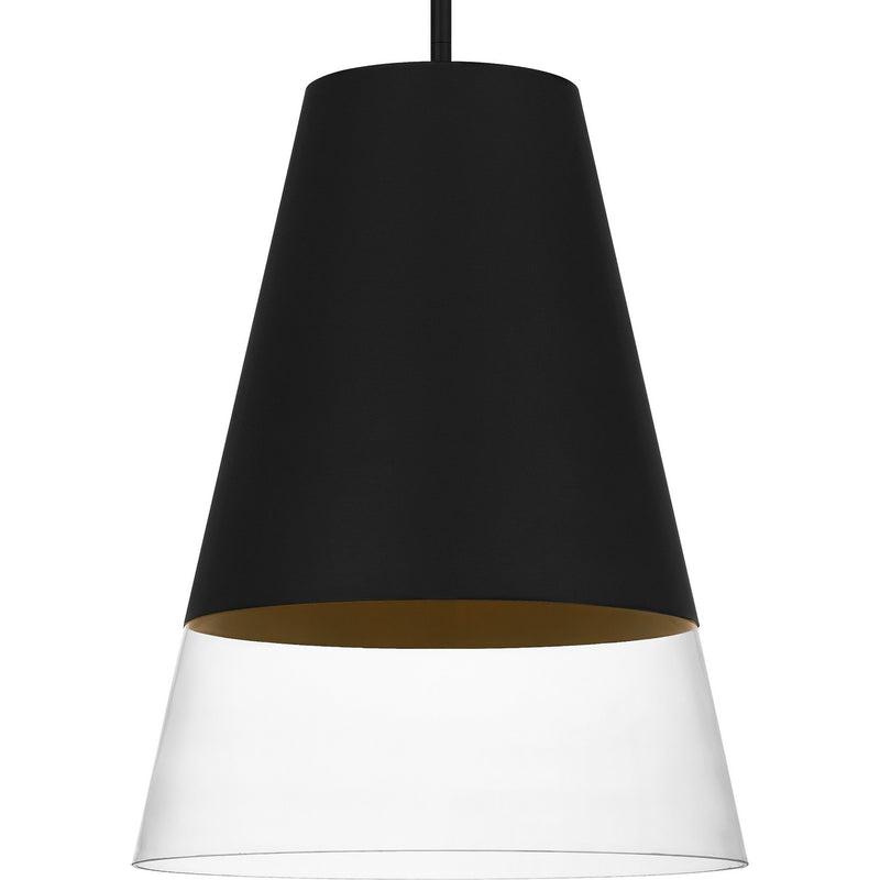 Quoizel PRG1514BBK One Light Pendant, Brushed Black