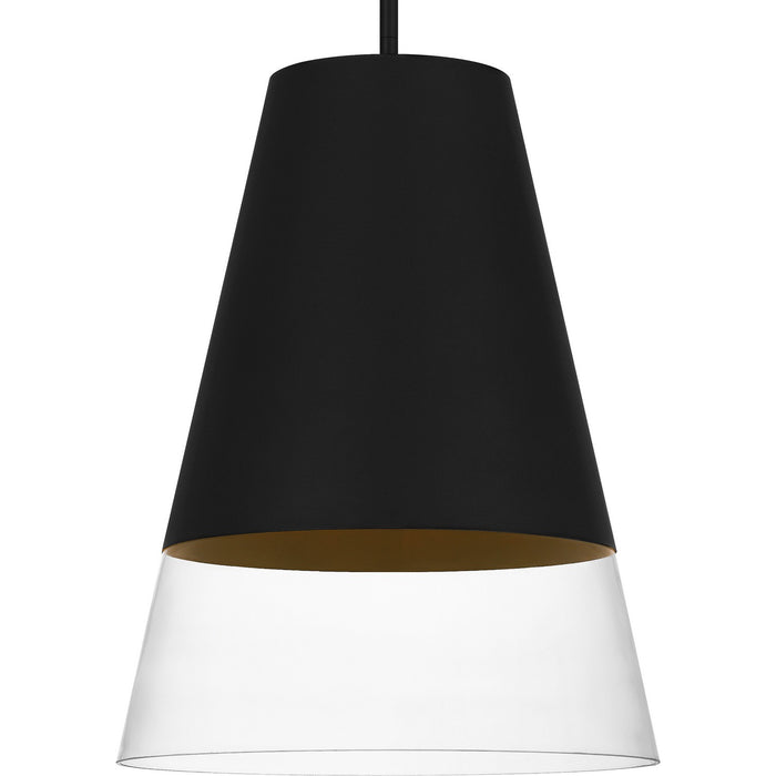 Quoizel PRG1514BBK One Light Pendant, Brushed Black