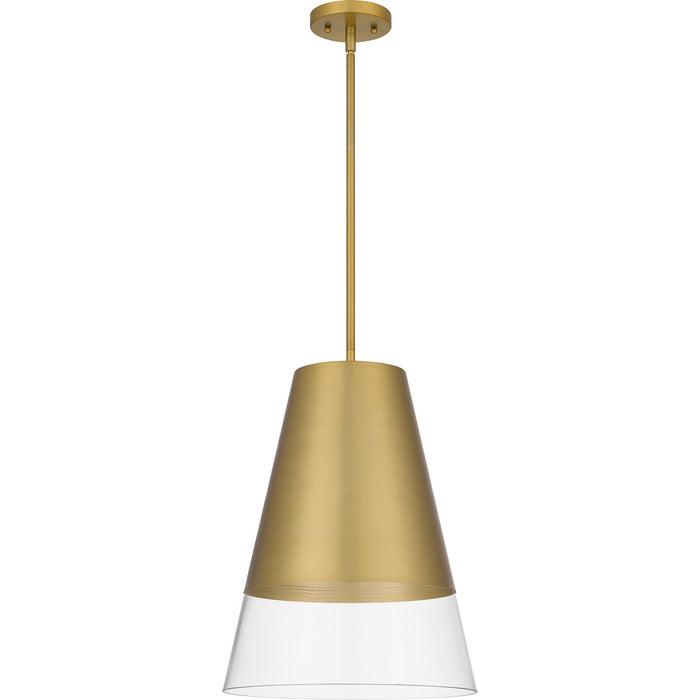 Quoizel PRG1514BRG One Light Pendant, Brushed Gold