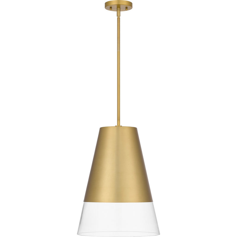 Quoizel PRG1514BRG One Light Pendant, Brushed Gold