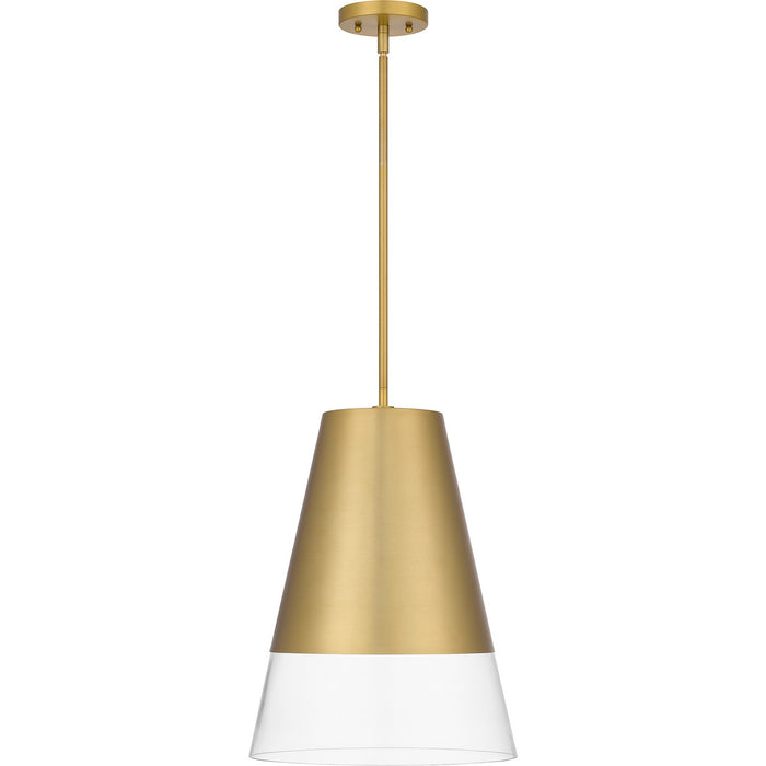 Quoizel PRG1514BRG One Light Pendant, Brushed Gold