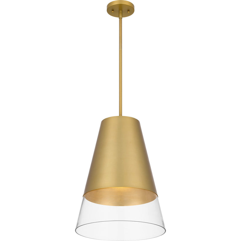 Quoizel PRG1514BRG One Light Pendant, Brushed Gold