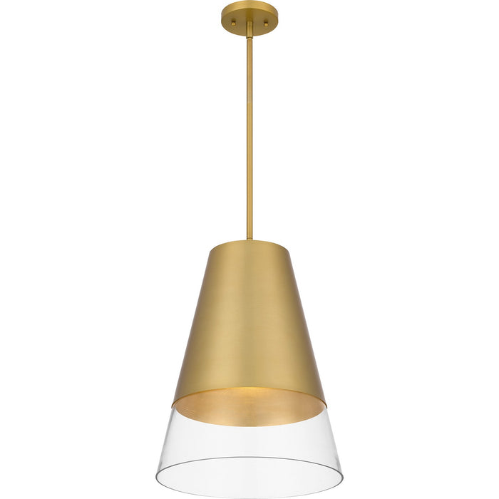 Quoizel PRG1514BRG One Light Pendant, Brushed Gold