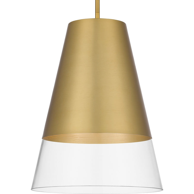 Quoizel PRG1514BRG One Light Pendant, Brushed Gold