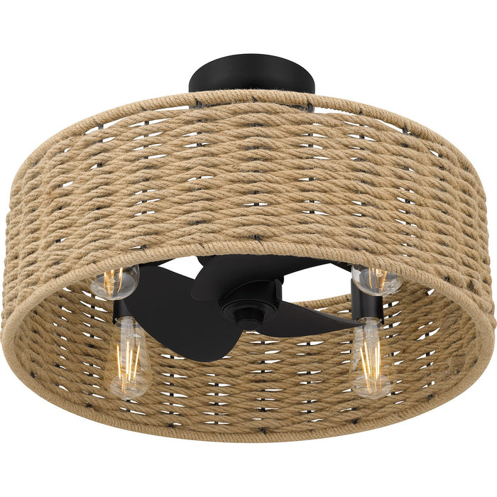 Quoizel QFA6201MBK Four Light Fandelier, Matte Black