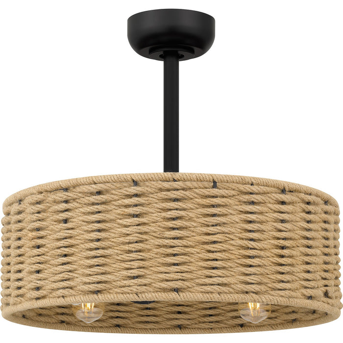 Quoizel QFA6201MBK Four Light Fandelier, Matte Black