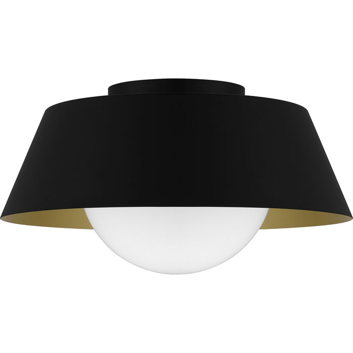 Quoizel QFL6182MBK One Light Flush Mount, Matte Black