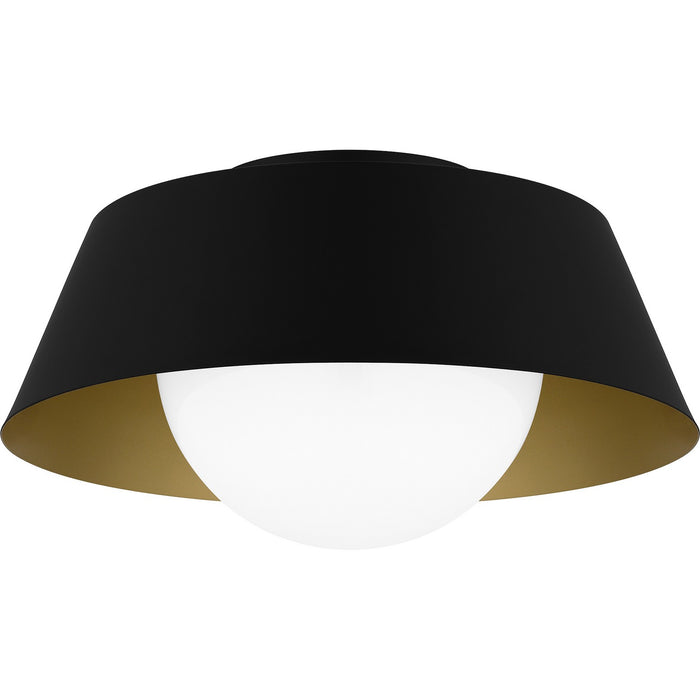 Quoizel QFL6182MBK One Light Flush Mount, Matte Black