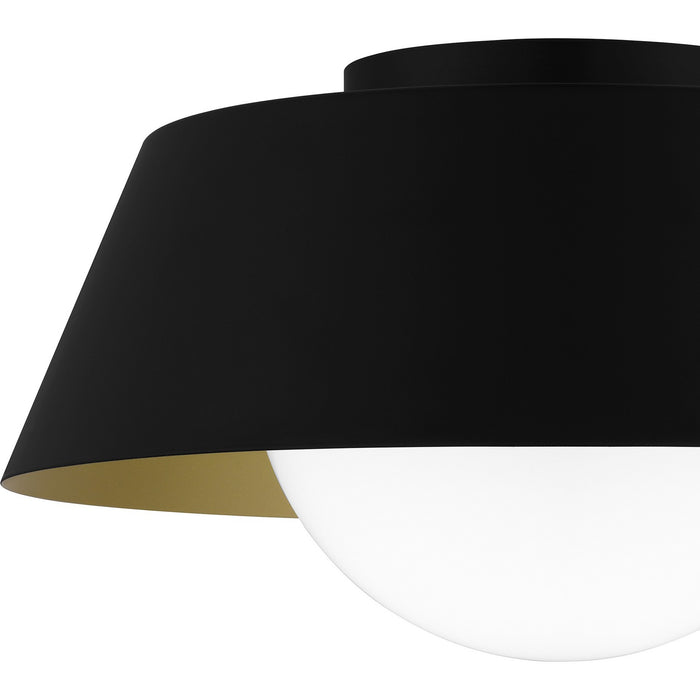 Quoizel QFL6182MBK One Light Flush Mount, Matte Black