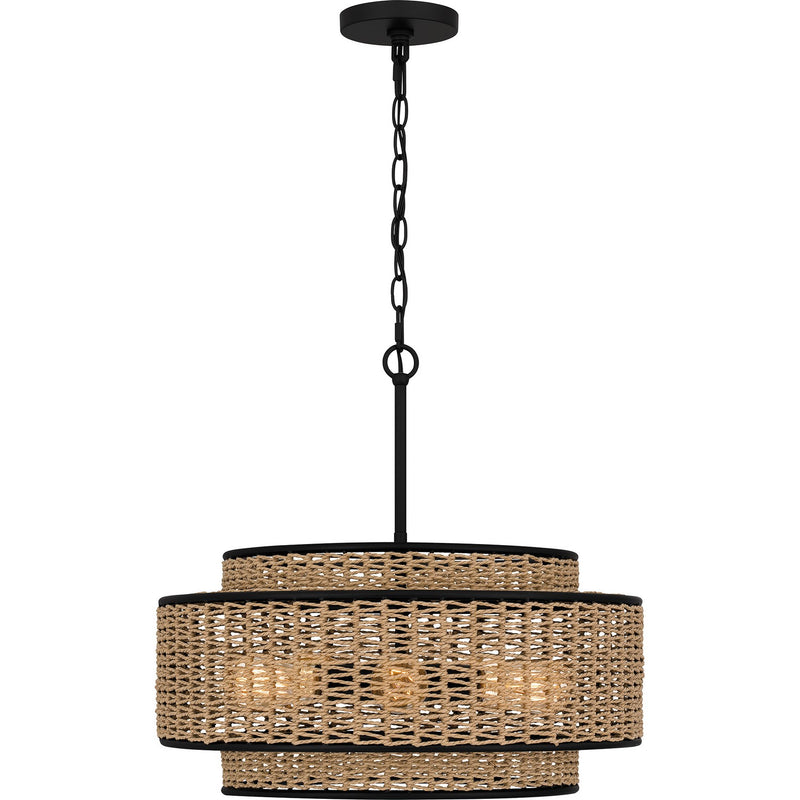 Quoizel QP6161MBK Five Light Pendant, Matte Black