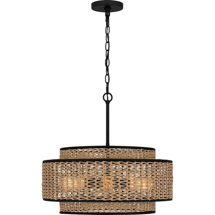 Quoizel QP6161MBK Five Light Pendant, Matte Black