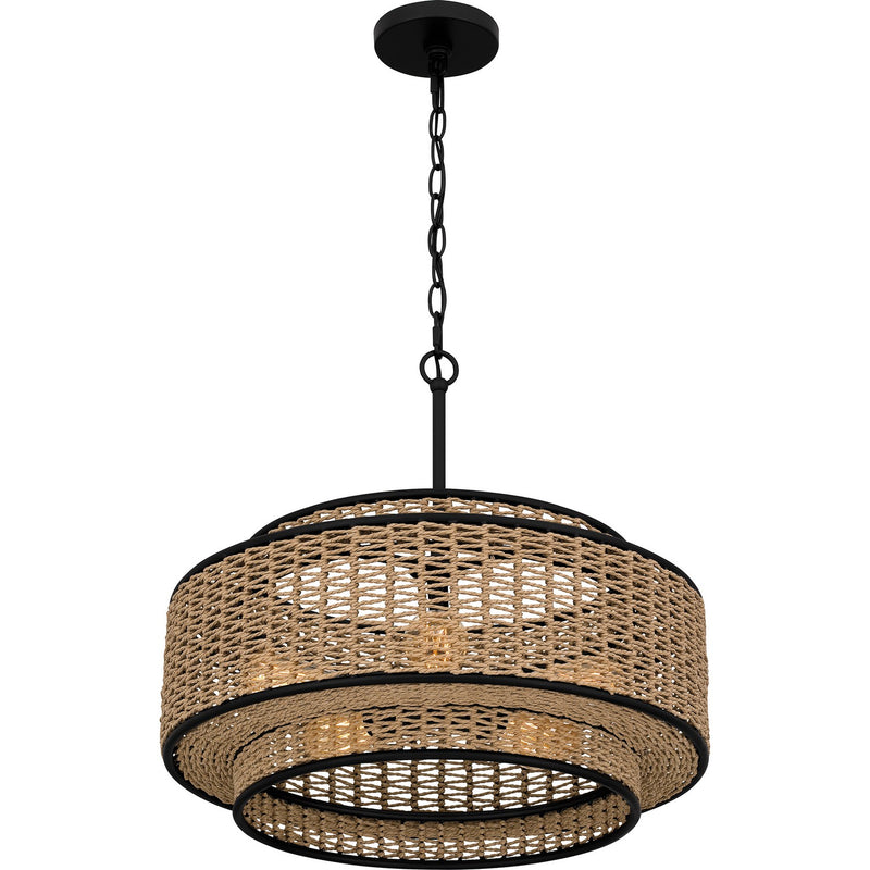 Quoizel QP6161MBK Five Light Pendant, Matte Black